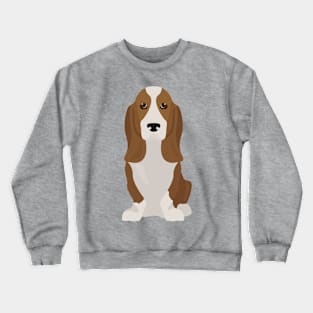 Basset Dog Sitting Crewneck Sweatshirt